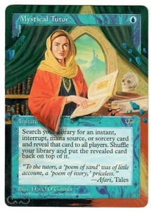 Mystical Tutor Altered Full Art MTG Magic Commander EDH Blue Painted Hannukah - Picture 1 of 1