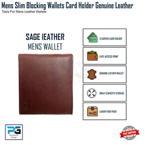 Genuine Leather, Card Bus Pass Rail Card Holder Wallet Cover Case For Men's - Picture 1 of 7