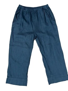 Pantalones Largos FLAX Lagenlook Mujer Pequeños Negros Lino Pierna Ancha Granola Niña E505 - Imagen 1 de 8