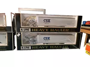 K-Line Heavy Hauler Railmate “CSX” & "Route Rock" Intermodal O Gauge 4 trailers - Picture 1 of 6