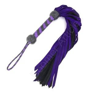 Frusta Flogger bondage BDSM sculacciata pelle manico pagaia fetish schiavo adulto - Foto 1 di 23
