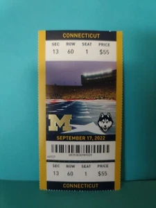 Connecticut at MICHIGAN 2022 Football Full Ticket Stub - Top  - Bild 1 von 2