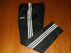 ADIDAS CLIMALITE BLACK WITH /WHITE STRIPES ATHLETIC PANTS MENS LARGE EXCELLENT