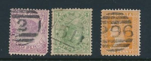 VICTORIA, Barred Numeral Postmarks Nos. 2, 51, 296 - Picture 1 of 1
