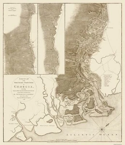 Mapa histórico del estado - Boceto de fronteras del norte Georgia - Campbell 1780 - 23 x 25 - Imagen 1 de 20
