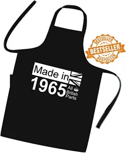 60th BIRTHDAY Cooks Apron / Made In 1965 / All British Parts / Crown / Xmas BBQ - Picture 1 of 13