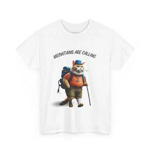Hiking Cat Shirt Cat T-Shirt Funny Fat Cat Shirt Outdoor Shirt Cat Lovers Tee - Picture 1 of 157