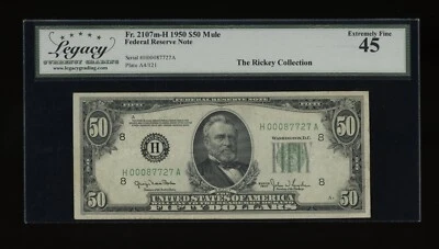 DBR 1950 $50 FRN St. Louis Mule Fr. 2107-Fm Legacy 45 Serial H00087727A - Image 1 of 2