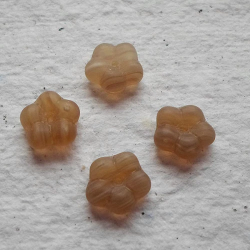 Czech Glass ~ 50 Flower Spacer Beads ~ light Amber - Image 1 of 1