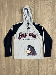 Disney Eeyore Fleece Hoodie Women’s Sm 1/4 Zip Blue Navy Vtg Y2K NWT - Picture 1 of 11