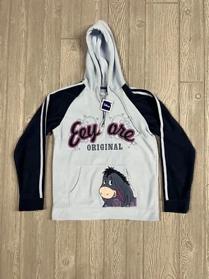 Sudadera con Capucha Disney Eeyore Polar Para Mujer Pequeña 1/4 Cremallera Azul Marino De Colección Y2K Nueva Con Etiquetas  Foto 1 de 4