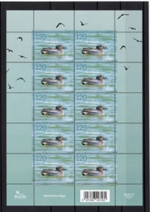 2025 Österreich Krickente Heimische Vögel Nr. 2 Kleinbogen BirdLife - Bild 1 von 1