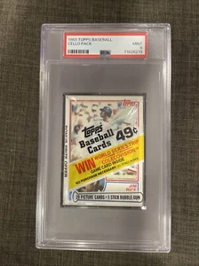 1983 TOPPS BASEBALL CELLO PACK Rice Front BRETT Back PSA 9 Mint - Only 8 Higher! - Picture 1 of 2
