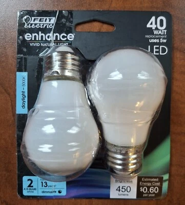 Feit Enhanced A15 E26 Filament LED Bulb Daylight 40W Equivalence - Image 1 of 4