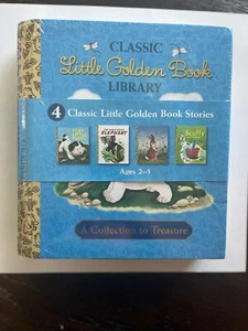 Classic Little Golden Book Library Box Set Of 4 Books Children’s Gift - Picture 1 of 2