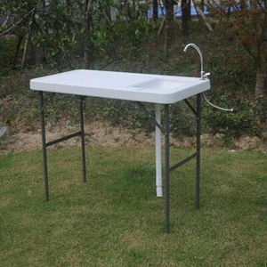 Folding Portable Fish Hunting Cleaning Cutting Table Camping Sink with Faucet - Picture 1 of 13