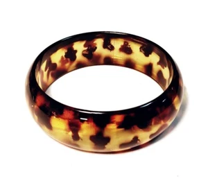 Bracciale Stampa Leopardo Marrone Traslucido Bracciale Largo Plastica 1" - Foto 1 di 5