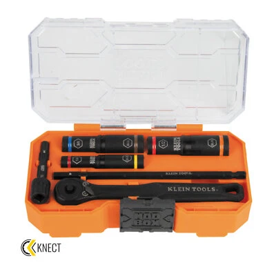 Klein Tools 65238 Essential Deep-Well Heavy-Duty Flip Socket Set, SAE, 3 Pc. - Image 1 of 4