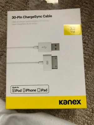 Kanex USB Sync and Charging Cable for iPhone 4/4s Or IPad 1, 2, 3 -White 1m Long - Image 1 of 2