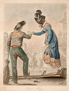 Passez Payez Original Aquatinta in Colours 1818 after Vernet by Debucourt - Picture 1 of 6