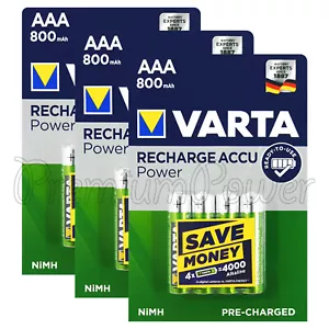 12 x Varta AAA 800mAh batteries Rechargeable Ni-MH 1.2V HR03 Micro 56703 Accu - Picture 1 of 2