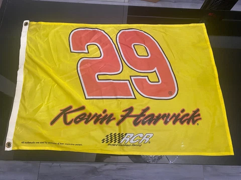 2 Vintage Nascar KEVIN HARVICK #29 - Richard Childress Racing 36" x 24" Flags Cover