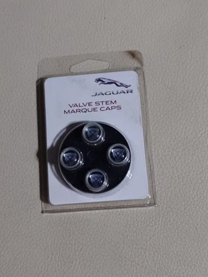 Juego de tapas de vástago de válvula de rueda de neumático Growler negro + plateado Jaguar genuino C2D60778 Foto 1 de 2