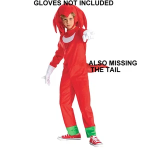 Sonic The Hedgehog Boys Medium 8 Knuckles Red Jumpsuit  Halloween Costume - Picture 1 of 3