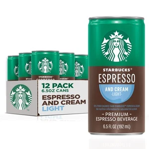 Starbucks Ready to Drink Coffee, Espresso & Cream Light , 6.5oz Cans (12 Pack... - Picture 1 of 5