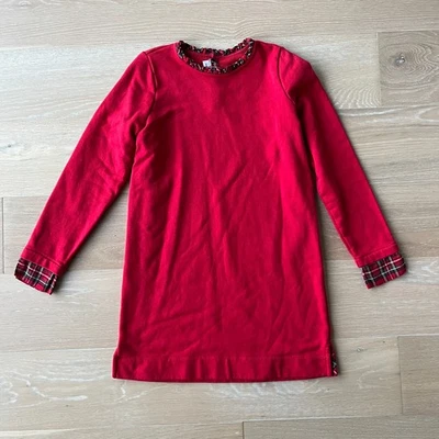 Vineyard Vines Girl's Red Ruffle Neck Sweatshirt Long Sleeve Dress XL 16 - Image 1 of 4