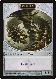 MTG WURM TOKEN DEATHTOUCH IT EXC - PEDINA WURM TOCCO LETALE - SOM  MAGIC - Picture 1 of 1