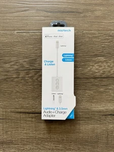 Naztech 3.5mm Audio + Charge Adapter with Lightning Connector MFi-Certified NEW - Picture 1 of 3