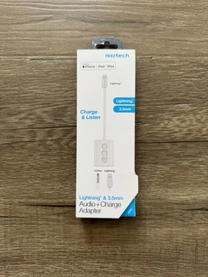 Naztech 3.5mm Audio + Charge Adapter with Lightning Connector MFi-Certified NEW - Image 1 of 3