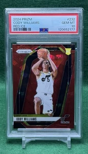 2024-25 Panini Prizm Cody Williams Red Cracked Ice Rookie #232 PSA GEM MT 10 - Picture 1 of 5