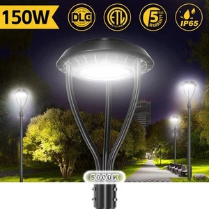 150W Led Post Top Light Outdoor LED Circular Street Yard Area Pole Lighting DLC - Picture 1 of 12