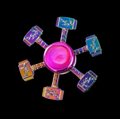 Heavy Duty Rainbow Hammer Metallic Unique Metal Fidget Spinner - Image 1 of 4