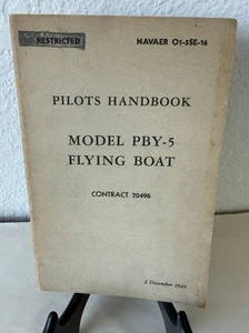 Vintage WWII US Navy Pilots Handbook 1940 Model PBY-5 Flying Boat - Picture 1 of 8