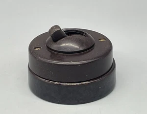 Vintage Crabtree Vitreous 1 Way Bakelite & Ceramic Dolly Light Switch 250v 5 Amp - Picture 1 of 9