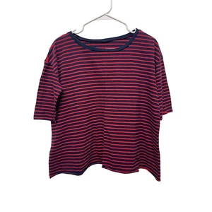 Camiseta Francesa Frank & Eileen Josephine Rayas Roja y Azul Marino Talla Mediana Nueva Sin Etiquetas - Imagen 1 de 6