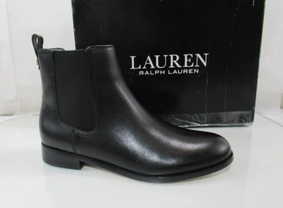 Ralph Lauren Brylee Pull On Chelsea Booties Ankle Boots Black Leather Size 9.5 - Image 1 of 4