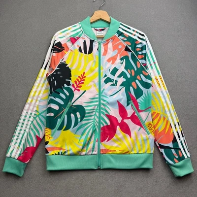 Chaqueta ADIDAS FARM RIO Mujer Reino Unido 14 M Hoja de Palma Originales Cremallera Completa Trifolio Selva Foto 1 de 4
