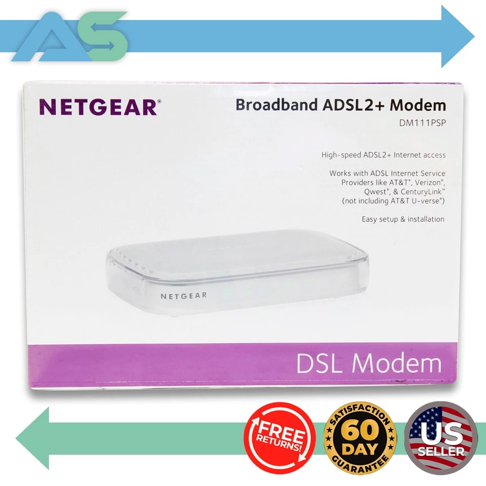 Netgear Broadband High-Speed ADSL2+ Internet Access DSL Modem (DM111PSP-100NAS) - Image 1 of 4