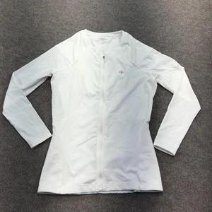 Tommie Copper Jacket Mens Medium White Compression Zip Up Lower Back Support - Picture 1 of 15