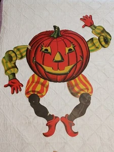 Antique Original Halloween Giant Pumpkin 8 Joints "Made in USA" 27" Tall - Picture 1 of 12