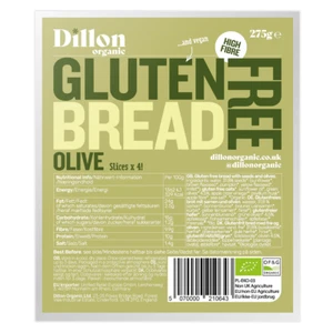 Dillon Organic Sliced Gluten Free Olive Bread 275g (Pack of 4) - Picture 1 of 1