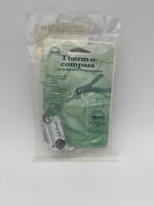 Set/2 Vintage Keychain L.L. Bean Thermometer & Compass w/ Wind Chill Chart NEW - Picture 1 of 4