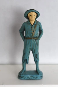 Figura Tom Sawyer 4,5" vintage J. Ruhl in metallo fuso dipinto volto in celluloide (M) - Foto 1 di 3