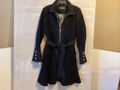 guess пальто женщин черный размер L bell рукав спереди молнии Y2K - Изображение 1 из 4