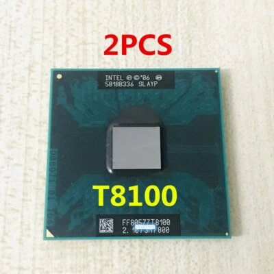 2PCS Intel Core 2 Duo T8100 CPU 2.1GHZ 800MHZ SLAYP Socket 479 Laptop Processpor - Image 1 of 3