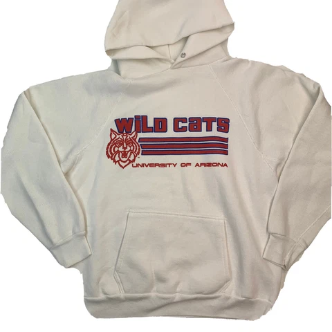 University Of Arizona Vintage Hoodie Sweatshirt Small Medium White Wildcats Cover